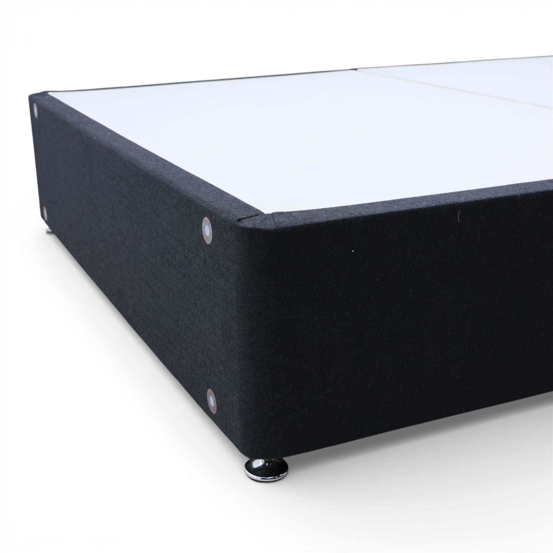 Sealy - Kingsize divan bed and mattress, split grey divan base, Sealy 'Cunarder Supreme' mattress 