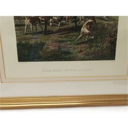After Alfred Sheldon Williams (British 1841-1880): 'Tally Ho! Away' 'Killed in the Open' 'Hold Hard! (Hounds at Fault)' and 'Bringing on Tail Hounds', two pairs hand-coloured lithographs by E G Hester and W Summers 48cm x 38cm (4)