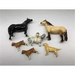 A Beswick figure, modelled as a Fell Pony, Dene Dauntless, model no, together with a Beswick Dunn Highland Pony, model no 1644, each with printed mark. 