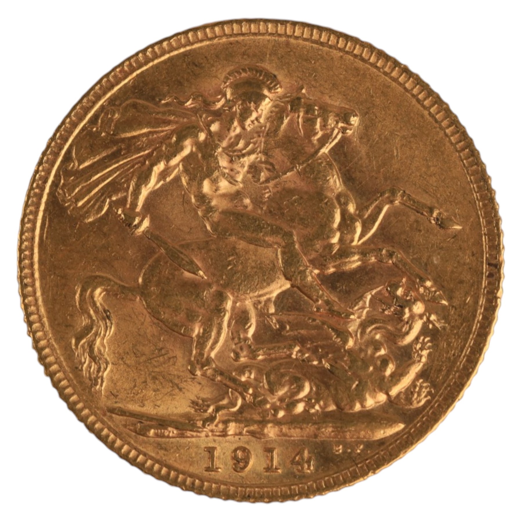 King George V 1914 gold full sovereign coin