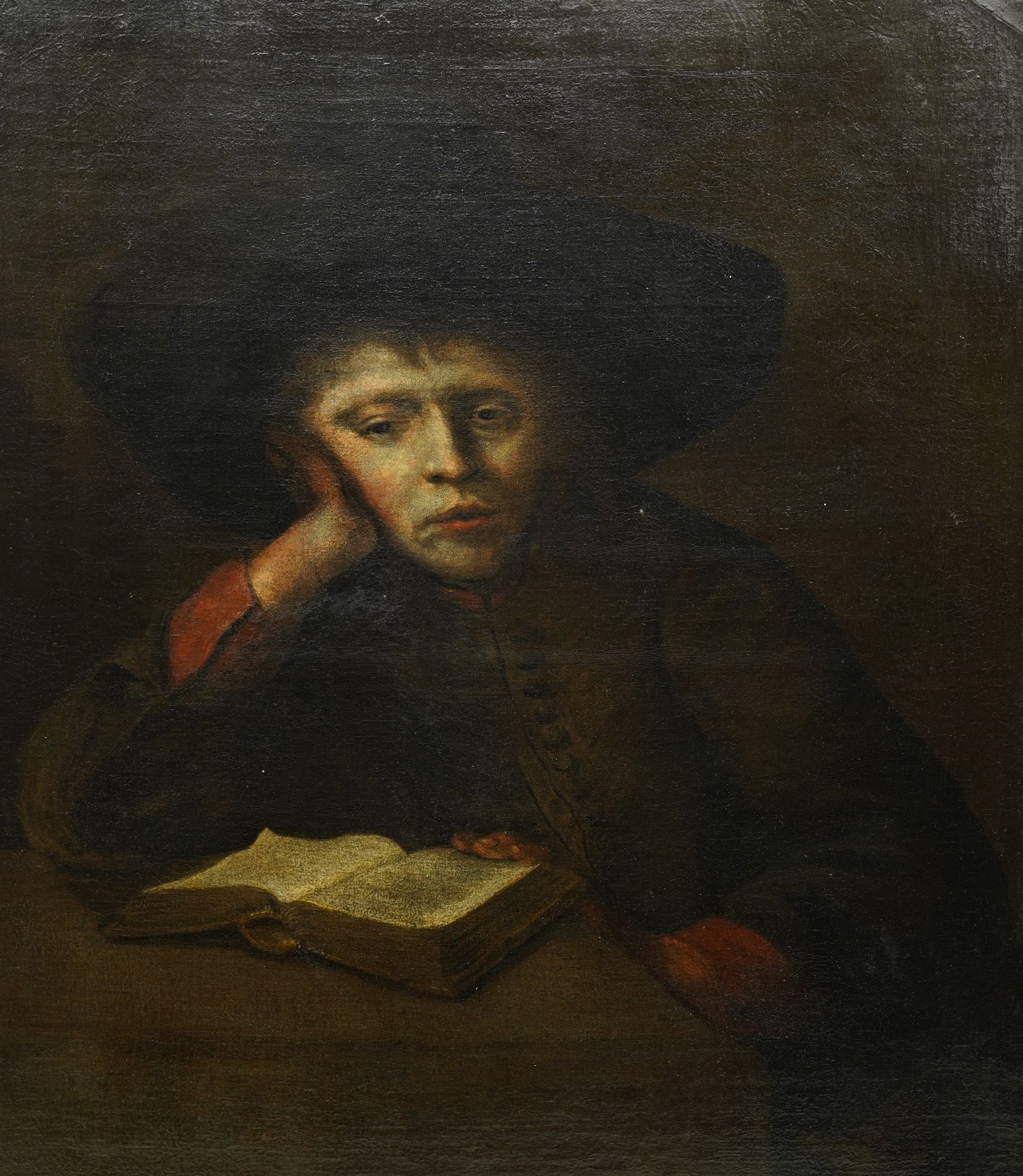 Circle of Nicolaes Maes (Dutch 1634-1693): The Bored Student - Portrait of a Boy Reading a Book, mid-17th century oil on canvas unsigned 66cm x 55cm
Notes: The painting bears an old brass plaque attributing the work to Barent Fabritius (1624-1673), a designation typical of late 19th- or early 20th-century trade attributions for Rembrandtesque subjects. The work was examined by the Rijksbureau voor Kunsthistorische Documentatie (RKD), The Hague, in 1988-1989, who concluded that it is by a small, as yet unidentified master working in the circle of Nicolaes Maes, dating the painting to circa 1650-1660.