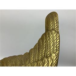 Large brass figure of an eagle on a branch, H51.5cm