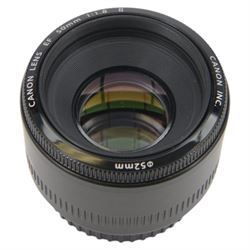 Four Canon camera lenses, comprising EF 50mm 1:1.8 lens serial no. 70896512, boxed, two zoom EF-S 18-55mm 1:3.5-5.6 IS lenses serial nos. 2040537810 and 6462009965 and an EF-S 55-250mm 1:4-5.6 lens serial no. 67007517