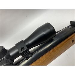 BSA 22 caliber air riffle with telescopic sight, in Fambeau hard case