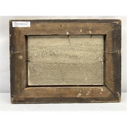 George Faulkner Wetherbee RI ROI (American 1851-1920): Upland Landscape, oil on panel signed dated 1891 and inscribed 'To my friend James E Clifton' 14cm x 23cm