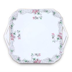 Shelley Bramble Rose pattern tea service, comprising milk jug, open sucrier, eleven cups and saucers, twelve dessert plates and two cake plates 