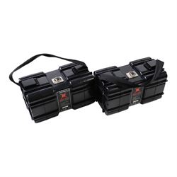 XB1-520 Block Battery Set, comprising two 14.4 volt 36Ah 520W block batteries, charger, two 4pin XLR cables and a D-Tap to 4pin cable