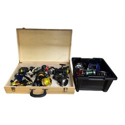 Collection of mostly sea fishing reels, including Mitchell Riptide, Shakespeare Sea Wolf, ...