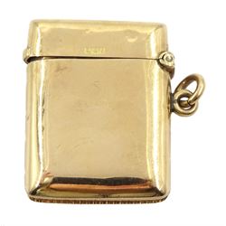 Edwardian 9ct gold vesta case, Chester 1906