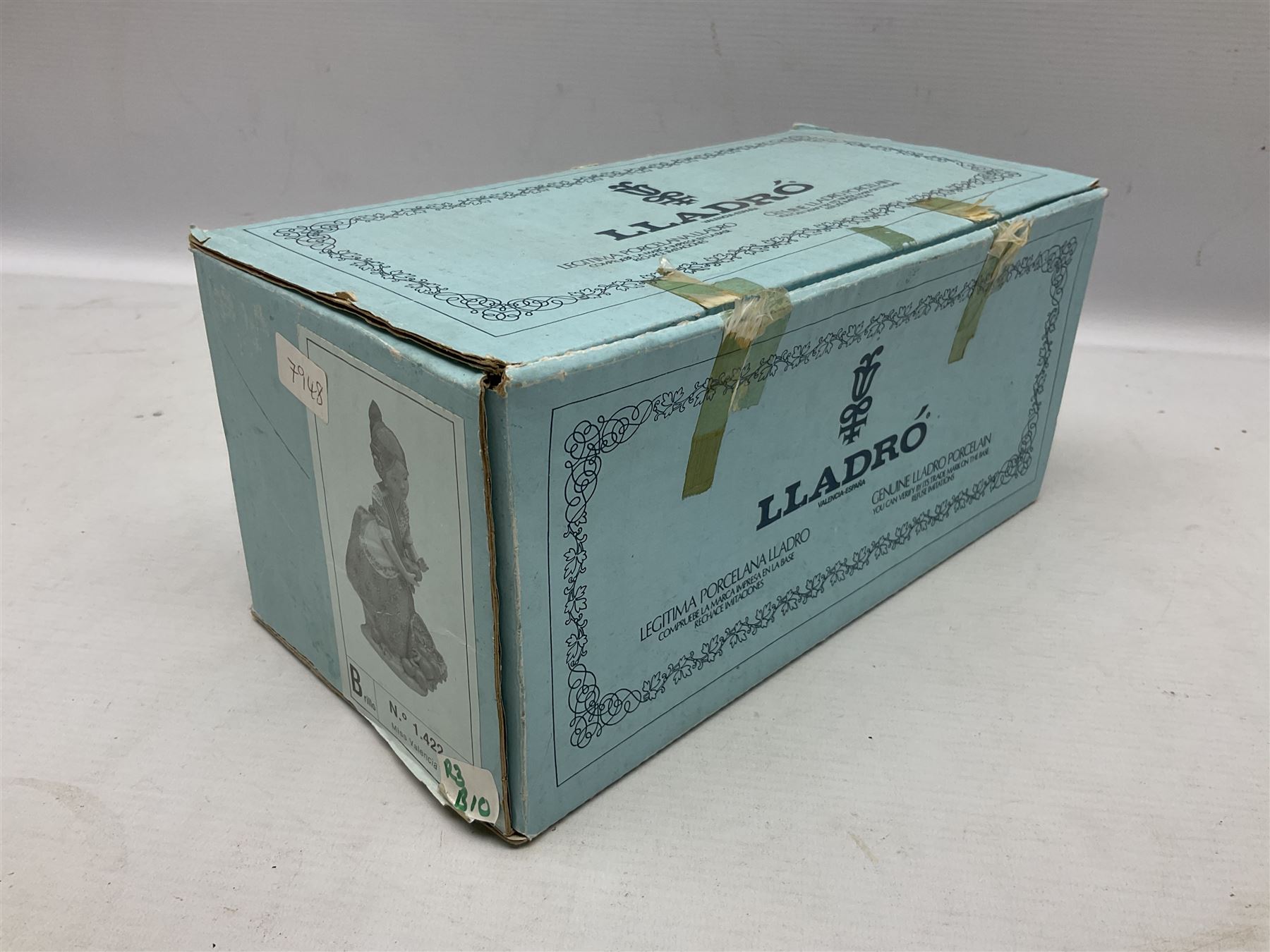 Lladro figure, Miss Valencia, modelled in traditional Valencian dress with basket of oranges, sculpted by Juan Huerta, with original box, no 1422, year issued 1982, year retired 1997, H18cm