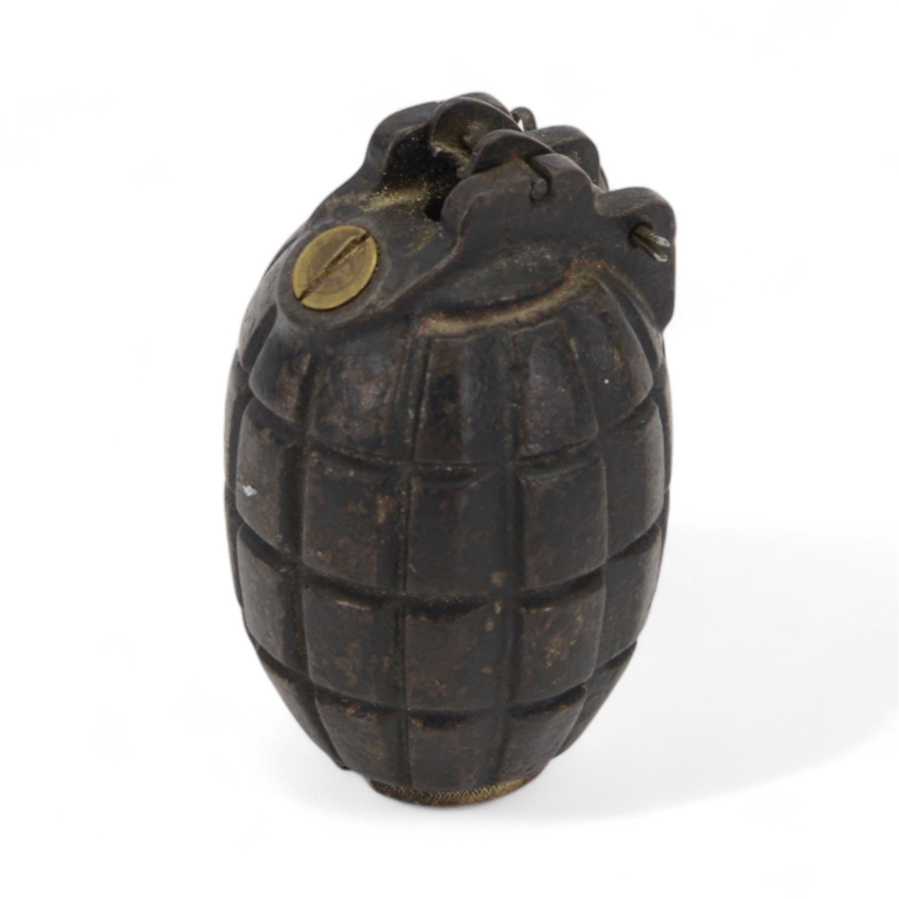 WWI British No.5 grenade, inert, marked on the baseplug No 5 Mk I FALKIRK for the Falkirk Iron Company Ltd, H10cm