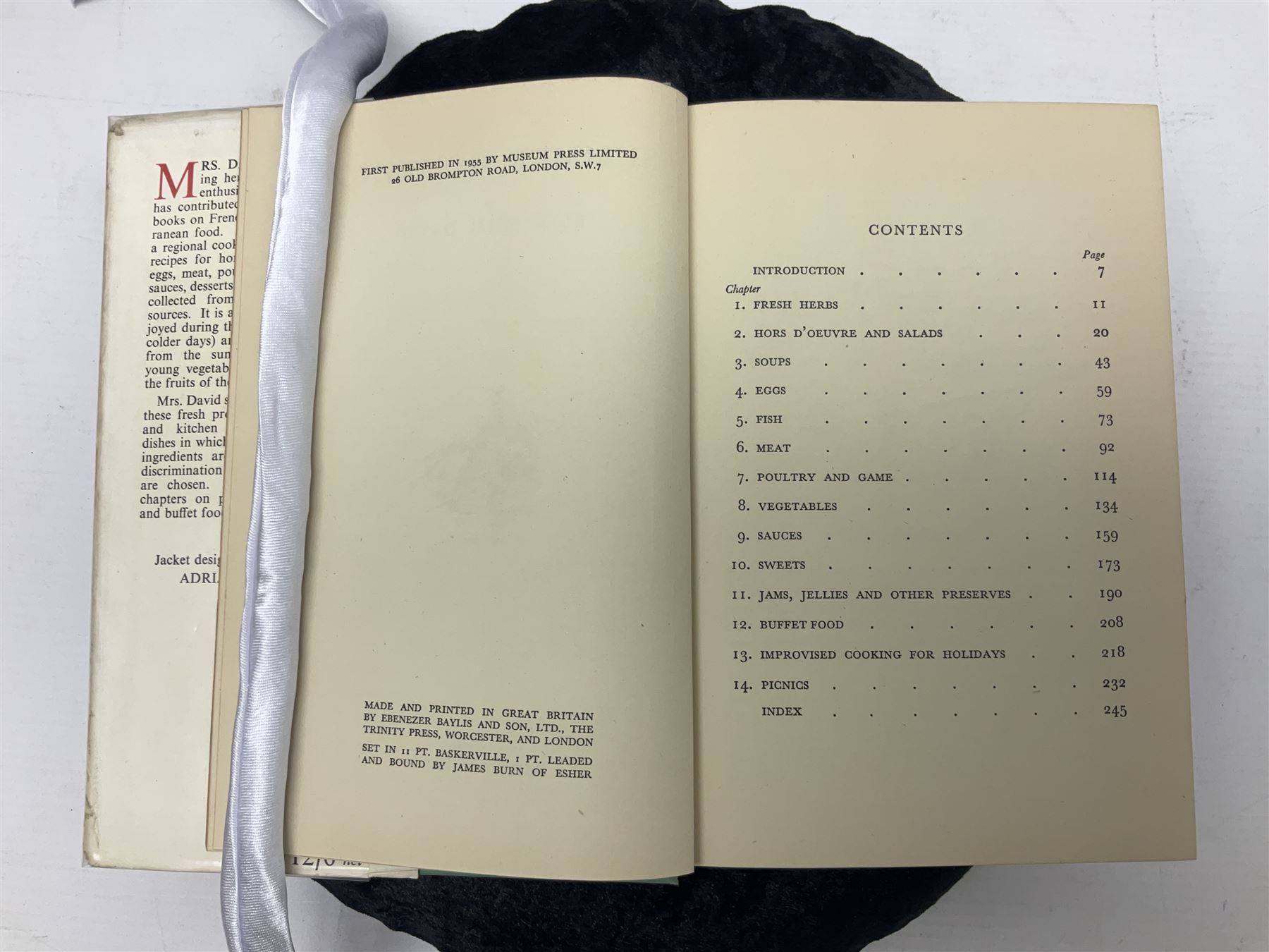 Elizabeth David; Summer Cooking, Museum Press, London, first edition, with original dust cover 