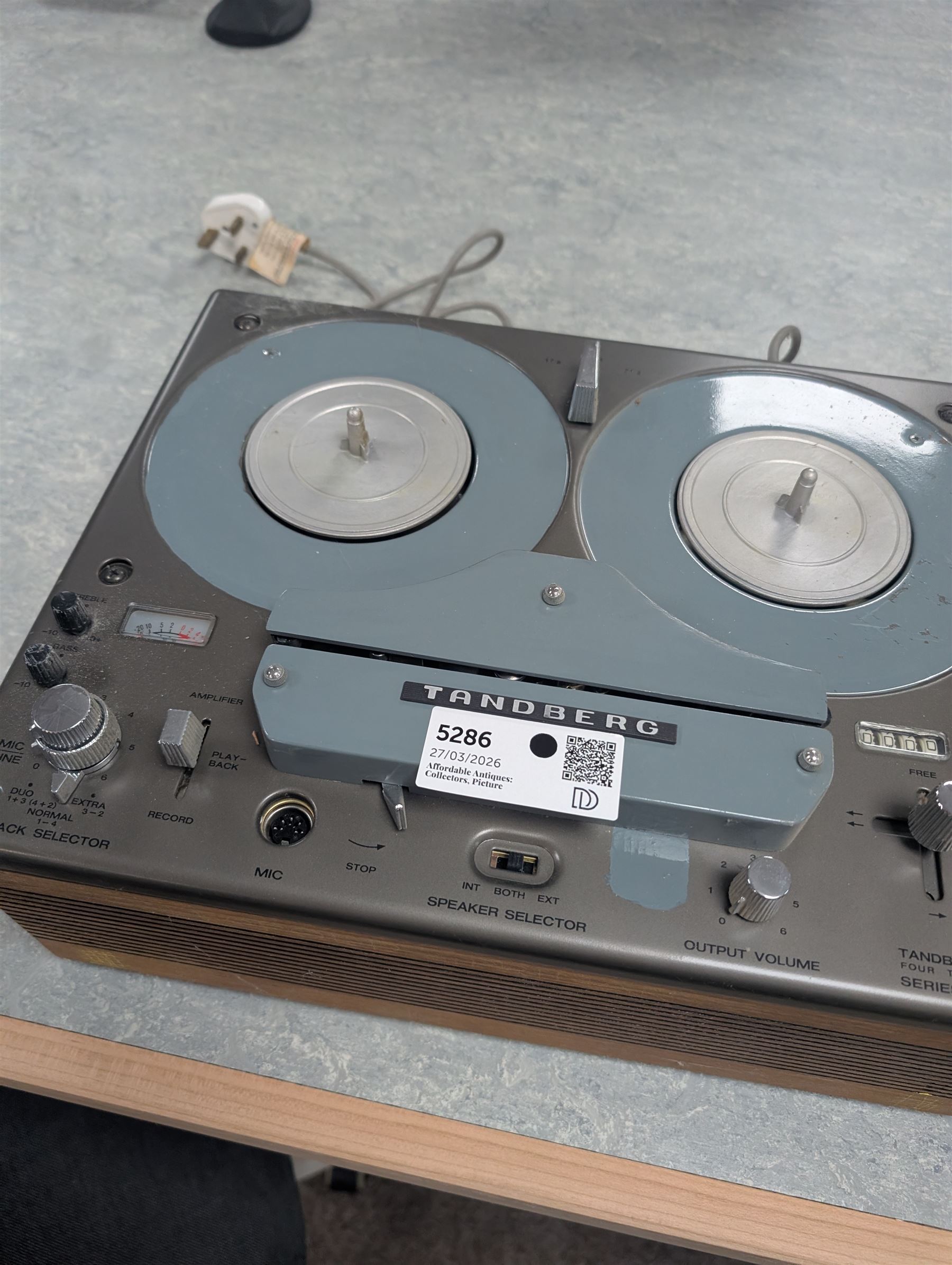 Two vintage four track reel to reel recorders, including a Tandberg Series 15 and a Stellaphone