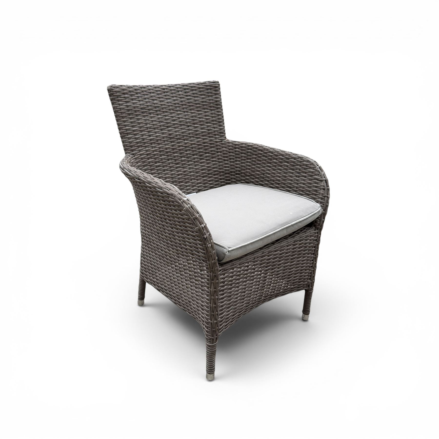 LG Outdoor - rattan bistro set, comprising two armchairs and table with tempered glass top