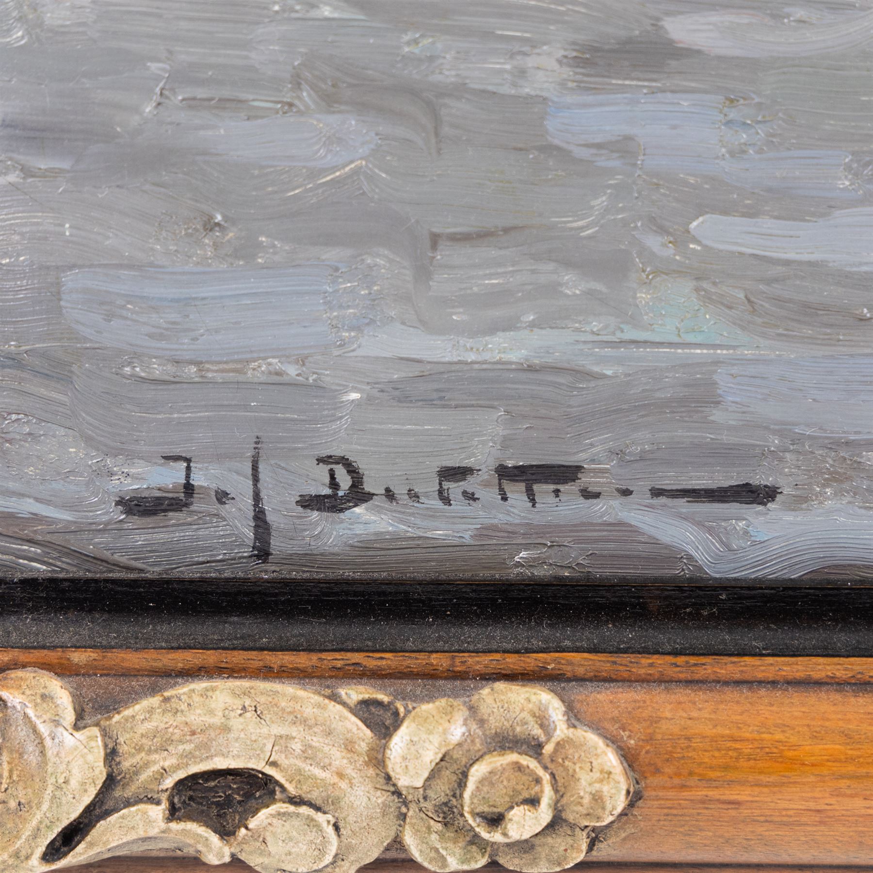 Jef Dutilleux (Belgian 1876-1960): Ships in Moonlight, oil on canvas signed 44cm x 59cm