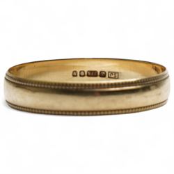 Two 9ct gold wedding bands, hallmarked
