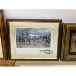 Pair of framed horse racing prints, A National Candidate and A Bona Fide Fox Chaser, together with seven other framed prints 
