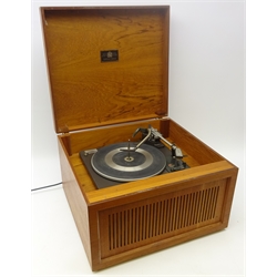  Dynatron AT6 MK II A record player in teak case, L48cm   