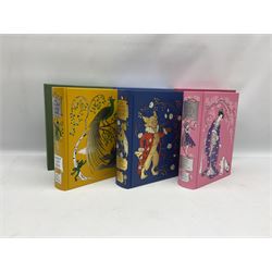 Folio Society; Three Fairy books by Lang Andrew, comprising Blue illustrated by Charles Van Sandwyk; Pink illustrated by Debra Macfarlane; and Yellow illustrated by Danuta Mayer; all with slip-cases