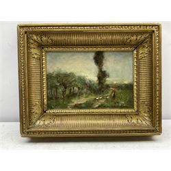 William (Fred) Frederick Mayor (Staithes Group 1866-1916): 'Picardy Landscape', oil on board signed 16cm x 24cm
Provenance: private collection purchased Pybus Fine Arts, Whitby, April 2004, receipt available; with L R Nightingale, Norwich, label verso