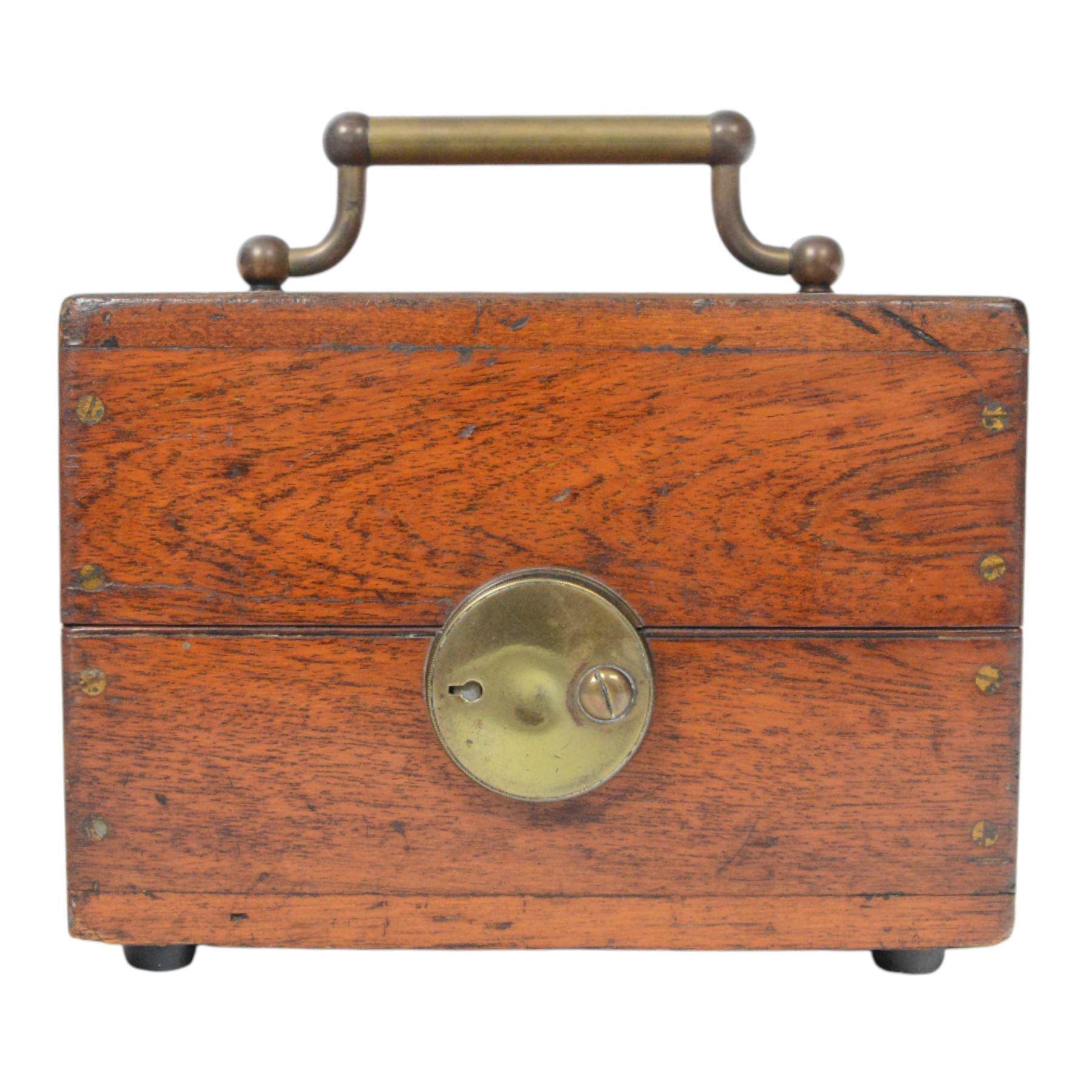 Early 20th century Telegraph Works Line Testing Set, no. 737, stamped Telegraph Works Silvertown London, with brass terminals and a galvanometer in mahogany case