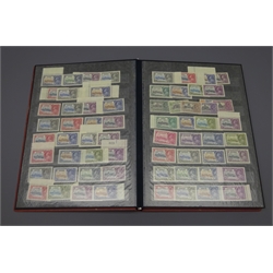  Collection of George V and later mint stamps including George V 1935 Silver Jubilee sets with high values including St. Vincent, Bahamas, Gibraltar, Gambia, Malta, Dominica etc, George VI Silver Wedding stamps including many high values, Queen Elizabeth II Rhodesia & Nayasaland values to one pound, Cayman Islands values to one shilling, Montserrat values to four dollars eighty etc, in one stockbook  