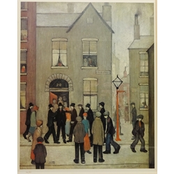  'Police Street', limited edition coloured print No.660/850 after Laurence Stephen Lowry R.A. (British 1887-1976) with The Adam Collection blind stamp in the margin and National Fine Arts Ltd label verso 54.5cm x 43.5cm   