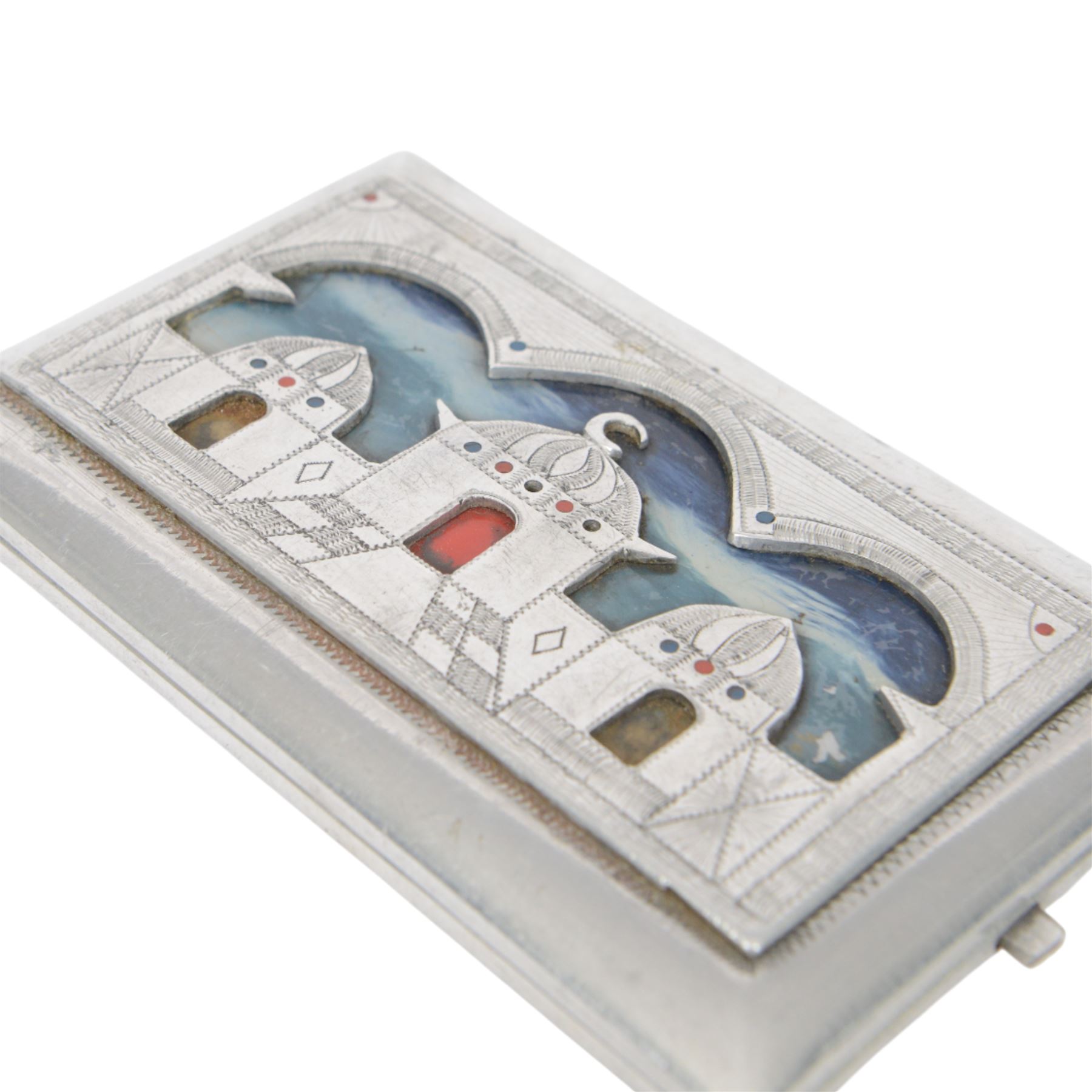 Two WWII North African campaign Prisoner-of-War-work cigarette cases, made with materials salvaged from aircraft wrecks, L13cm 