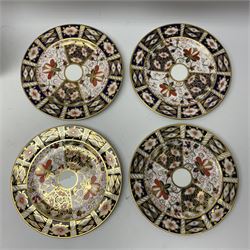 Ten Royal Crown Derby plates all in imari pattern 2451, in various sizes, comprising five D15.5cm, four D18cm and one D23cm