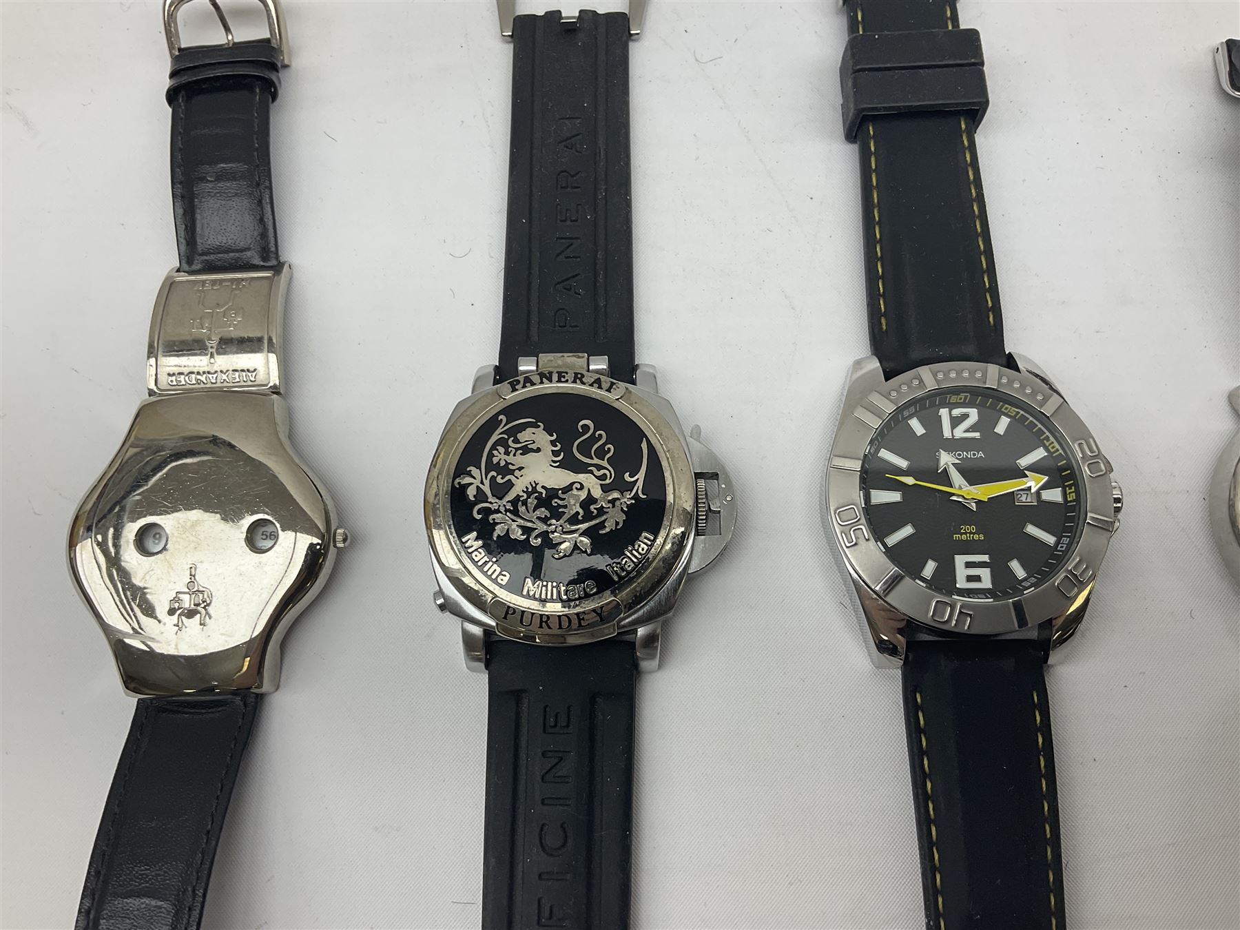 Collection of gents watches to include a Palfinger example, Sekonda, Hi-Tek, Panerai etc