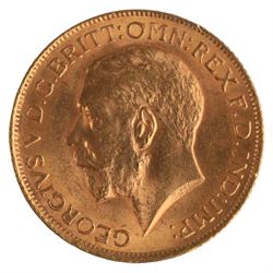 King George V 1915 gold full sovereign coin