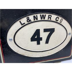 Railway Interest; Cast iron LNWR railway bridge plate, together with cast iron sign ' Nevers S.N.C.F 040.TX.47' and reproduction Great Eastern Railway cast metal wall plaque