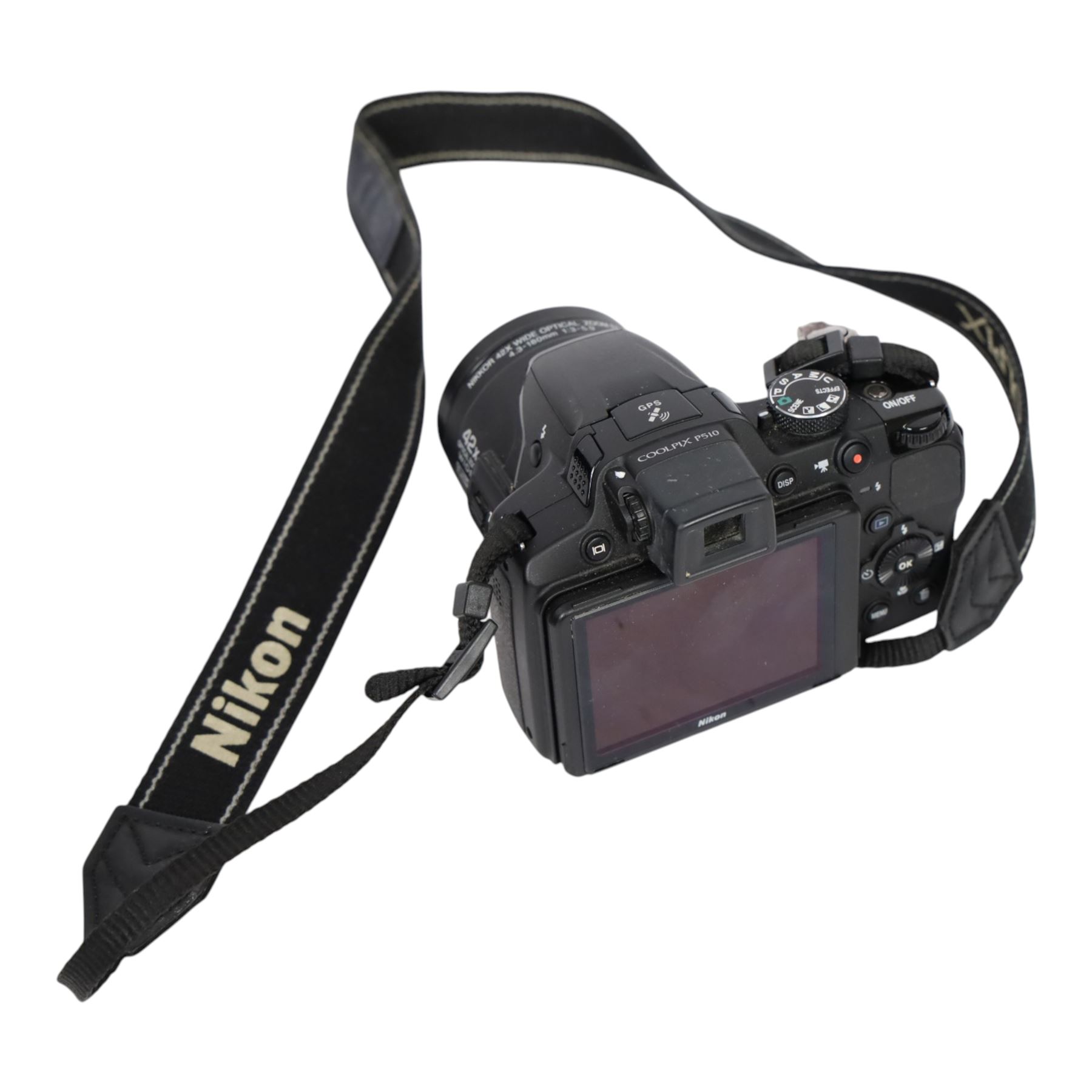 Nikon Coolpix P510 super zoom bridge camera with a Nikkor 42X wide angle optical zoom ED VR lens, serial no. 41163141, in a Lowepro case