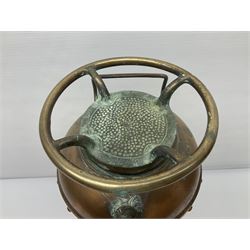 Early 20th century copper and brass Rex fire extinguisher, H55.5cm