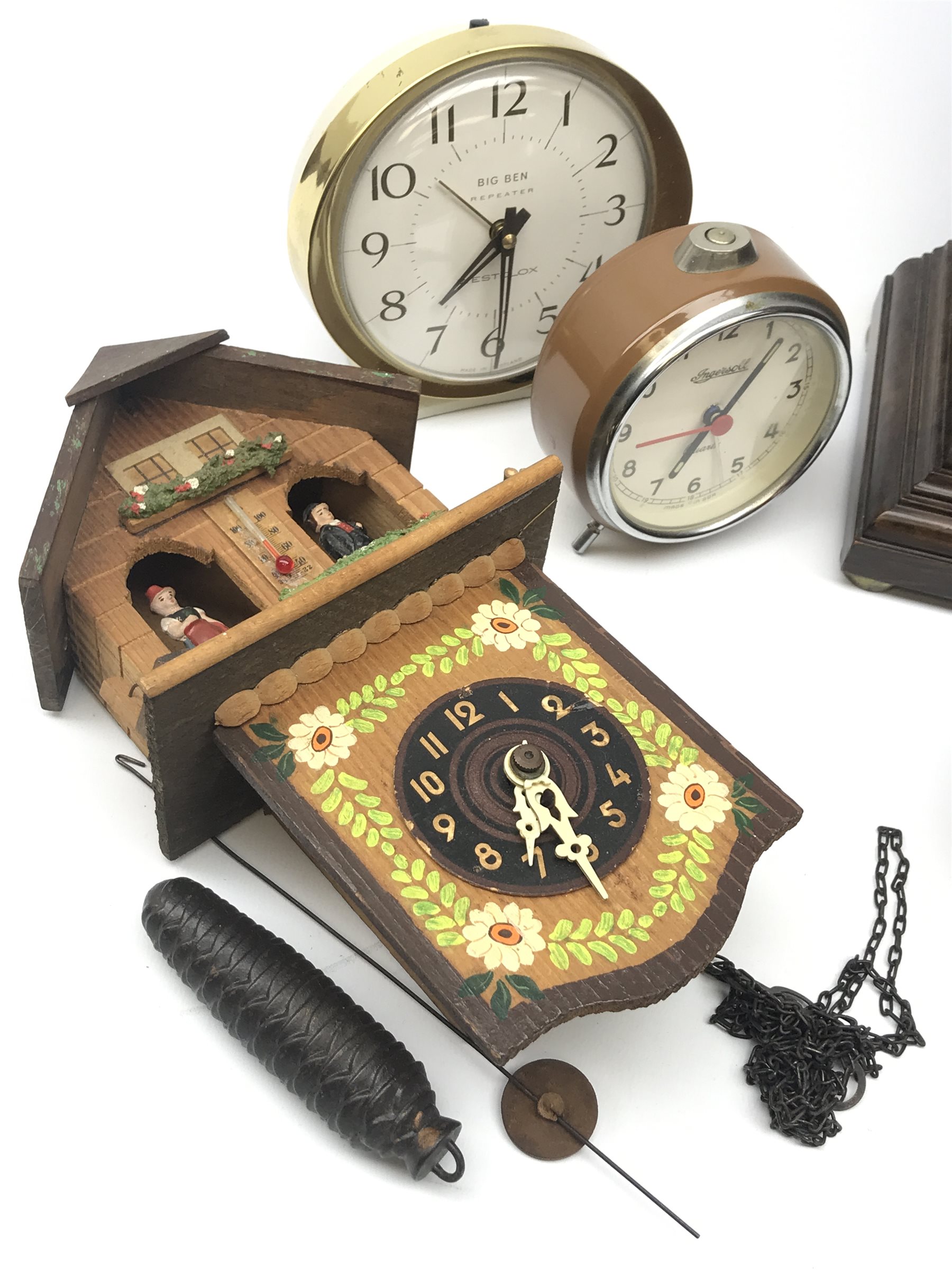 Collection of clocks Early 20th century arched top mantel clock with