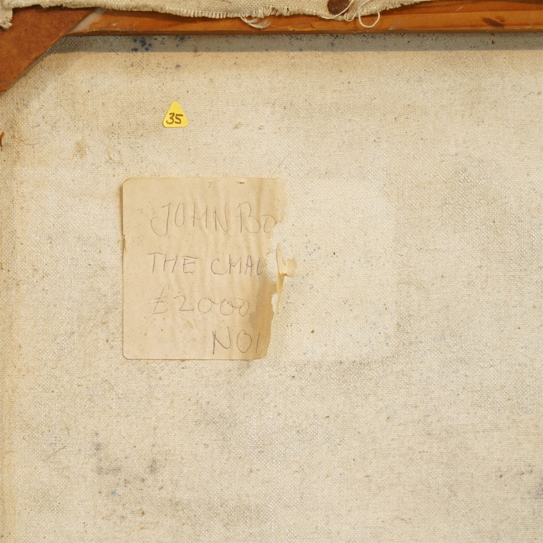 John Gilbey Bowles (British 1929-2011): 'The Challenge' - Fox and Hunter, oil on canvas signed, titled on artist's label verso 95cm x 95cm