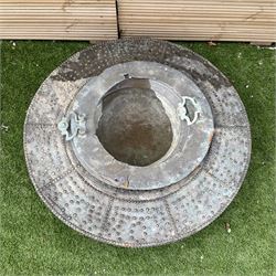 Vintage Indian copper fire pit decorated with rivets  - THIS LOT IS TO BE COLLECTED BY APPOINTMENT FROM DUGGLEBY STORAGE, GREAT HILL, EASTFIELD, SCARBOROUGH, YO11 3TX