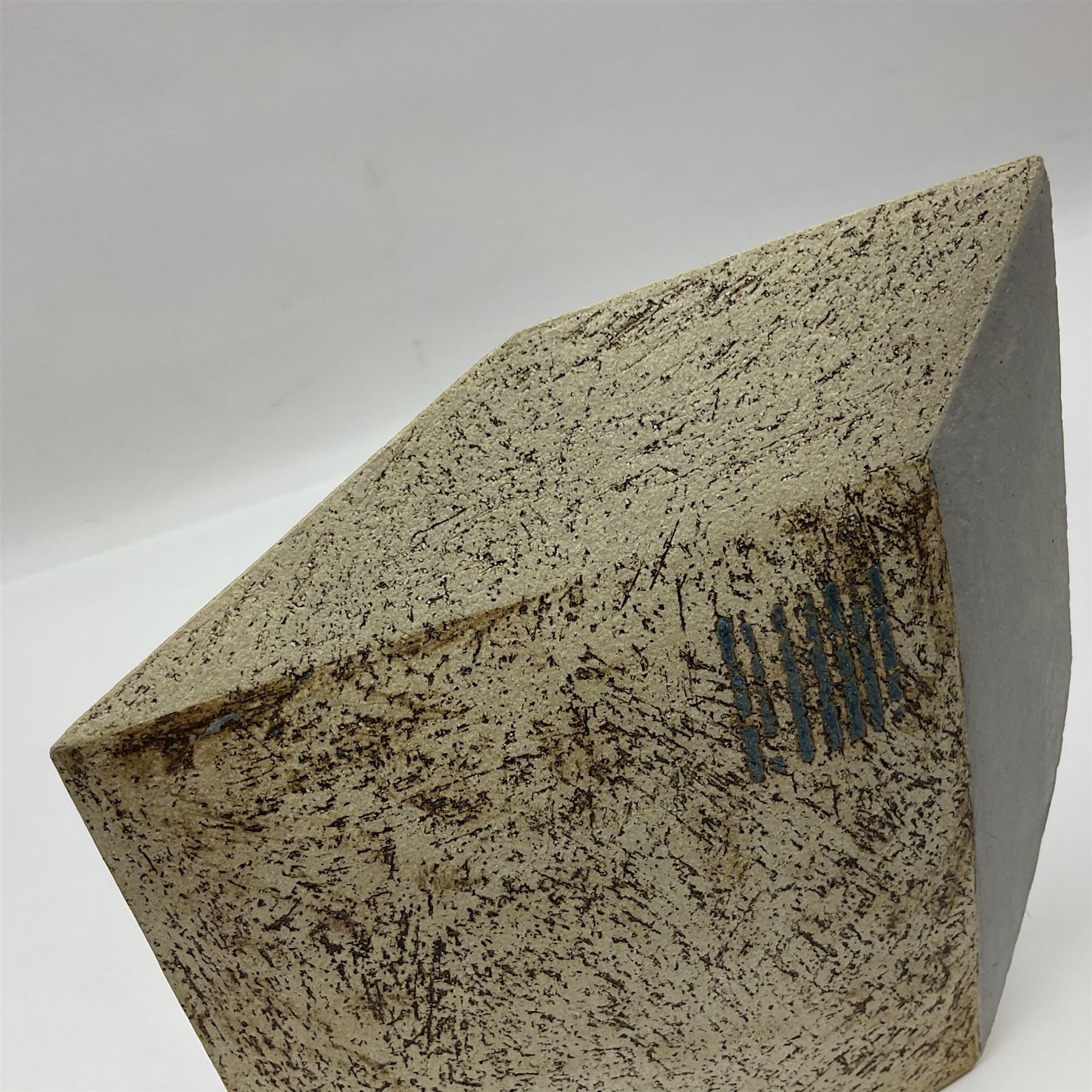 Ben Arnup (British 1954-): trompe l'oeil angular form sculpture, signed and numbered beneath, H20cm