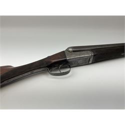 George Newnham 12-bore side-by-side double barrel boxlock non-ejector sporting gun, 66cm sleeved barrels with 2.5 inch chamber, walnut stock with chequered grip and fore-end and thumb safety, serial no.5221, L108cm overall SHOTGUN CERTIFICATE REQUIRED