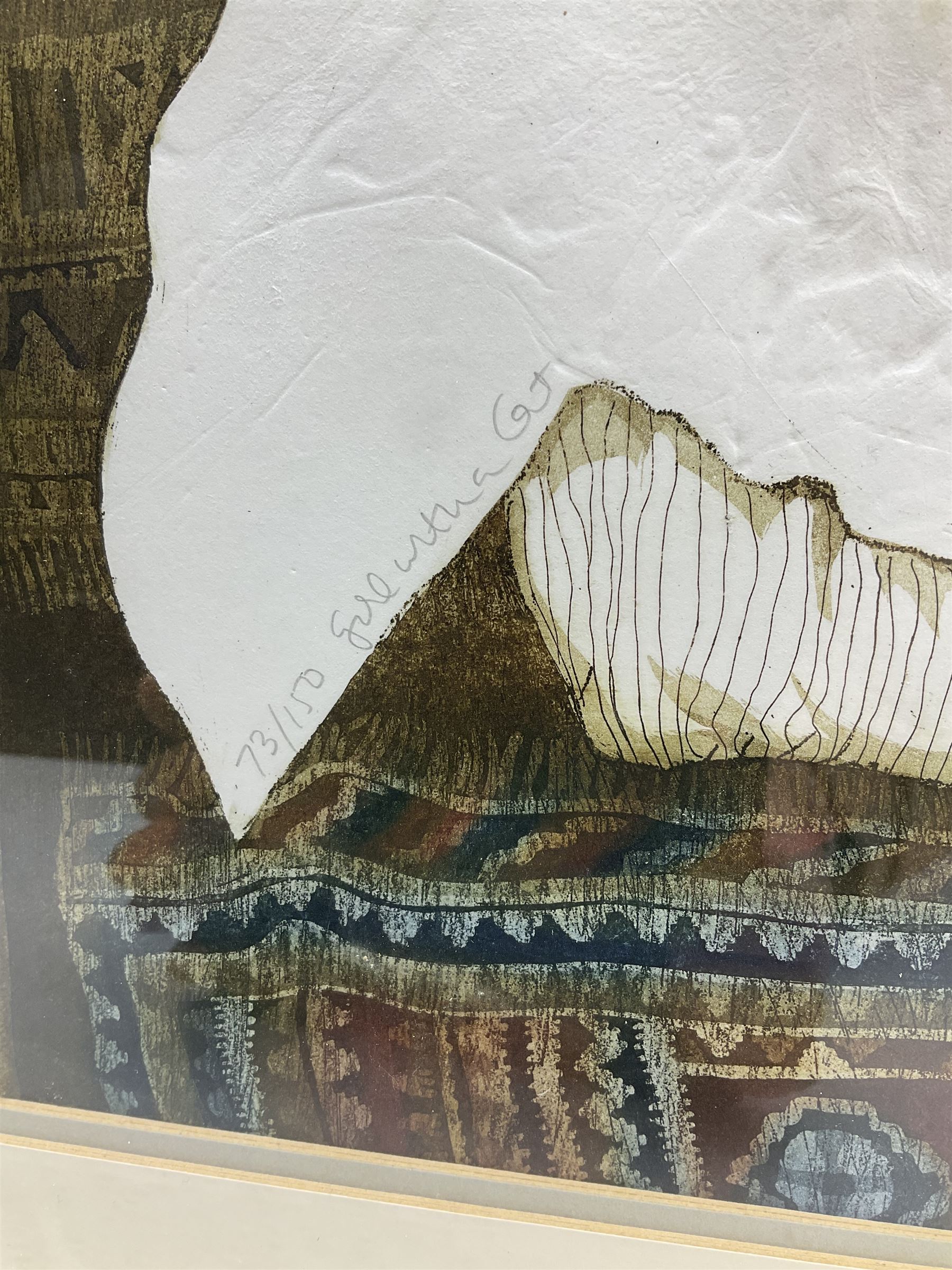 Brenda Harthill (British 1943-): 'Girl with Cat', limited edition colour etching on embossed paper signed titled and numbered 73/150 in pencil 74cm x 56cm
Provenance: Purchased from RA Summer Exhibition 1985