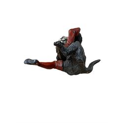 After Franz Bergmann (1861-1936): Austrian cold painted bronze figure of Puss in Boots, with Bergmann type mark beneath, H8cm 