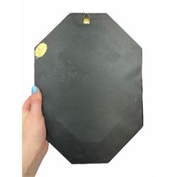 Set of three Capodimonte wall plaques, depicting floral decoration in octagonal frames with gilt edging, largest plaque H48, two small plaques H31cm.    