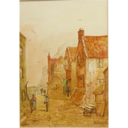  'The Cod and Lobster Staithes', watercolour signed and titled by Edward Nevil (British fl.1880-1900) 38cm x 27cm  