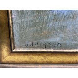 Malcolm Ludvigsen (British 1946-): 'Whitby' East Cliff, oil on canvas signed, titled and dated March 31 (Easter) 2013 verso 60cm x 75cm