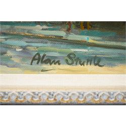 Alan Stuttle (Scarborough 1939-): York Minster in Summer, oil on canvas board signed 34cm x 44cm