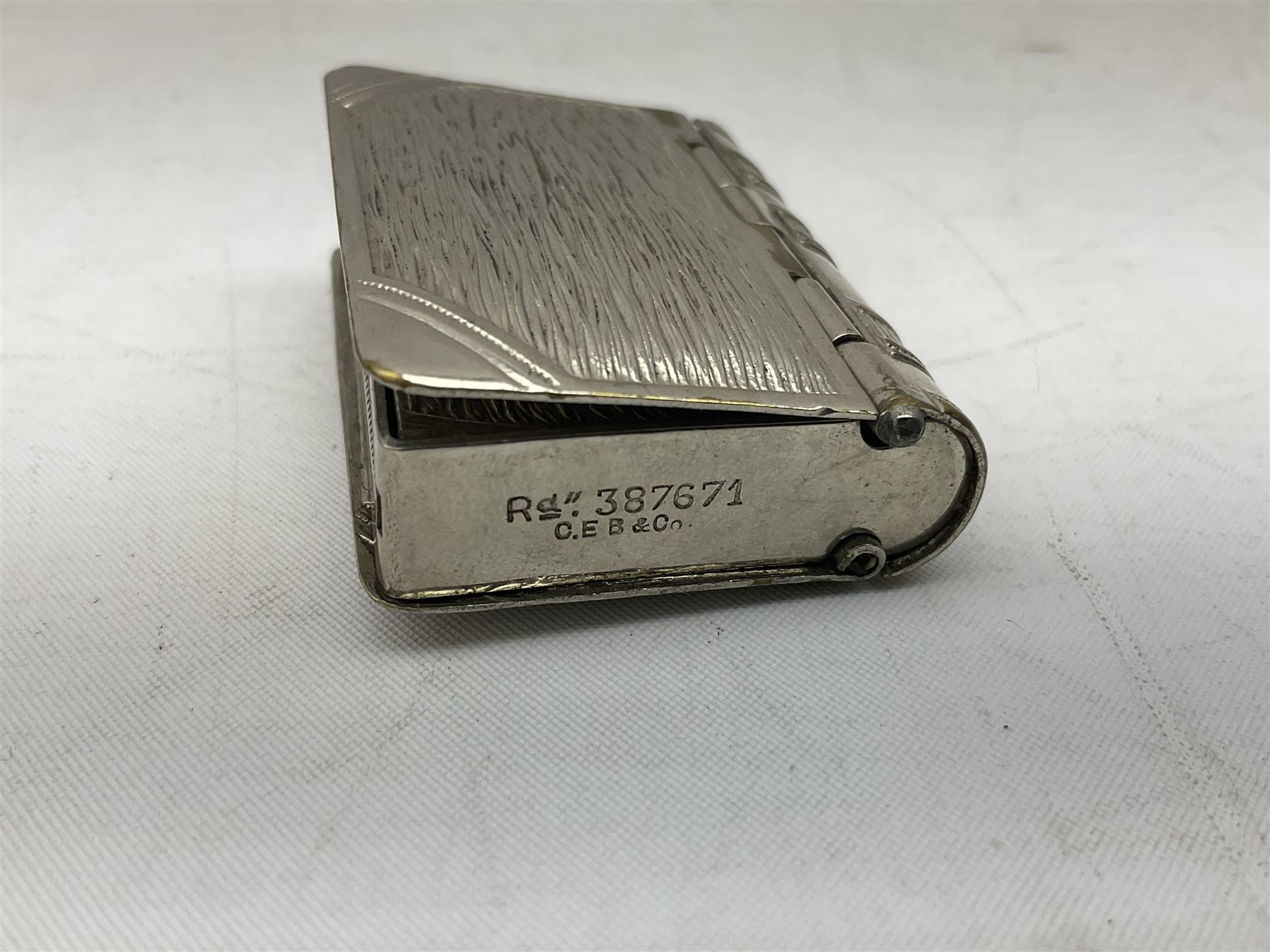 Edwardian silver plated combination vesta case and stamp