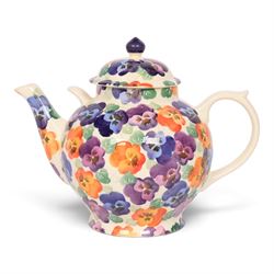 Emma Bridgewater gallon teapot, in Pansies pattern, H21cm