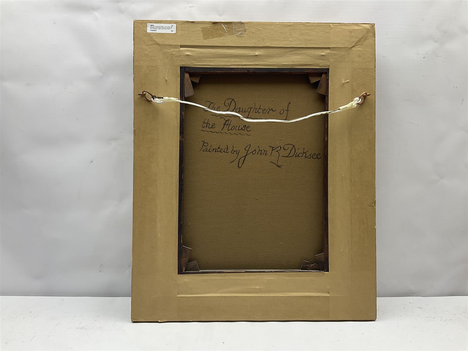 John Robert Dicksee (British 1817-1905): 'The Daughter of the House', oil on canvas signed with monogram, titled verso 45cm x 34cm