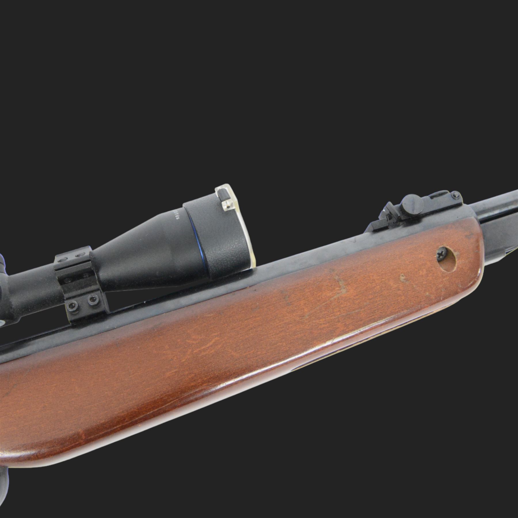 Spanish Gama CF-20 .177 air rifle, with AGS Airgun Sport Cobalt Redi-Mount 1/2 Mil-Dot 3.9x40 air rifle scope