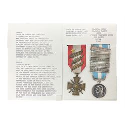 French Republic Colonial Medal with five